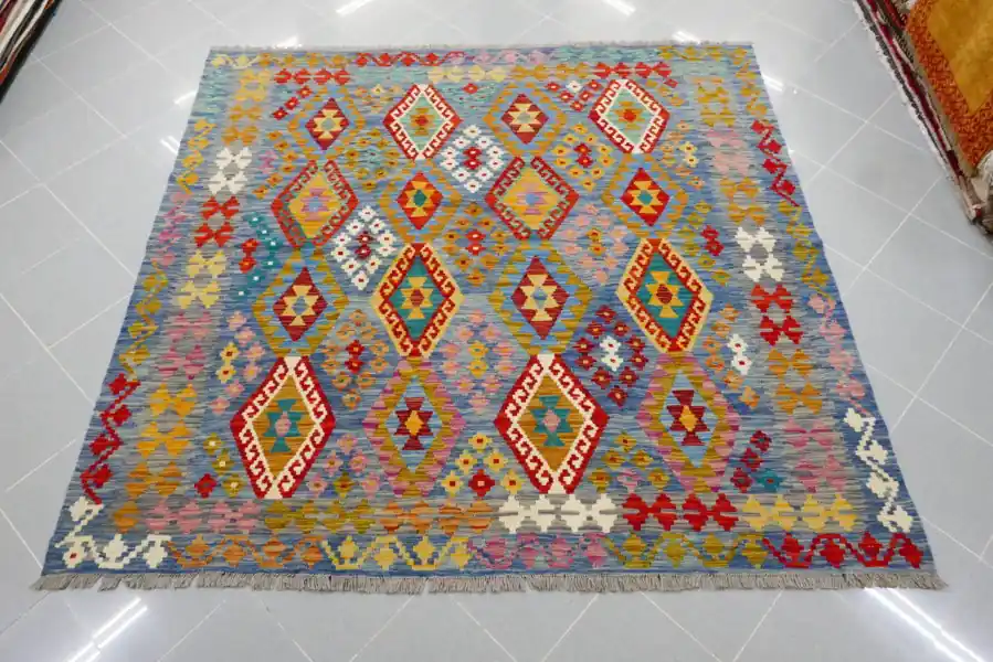 Kilim Afghano Quadrato 194×207-N.14474