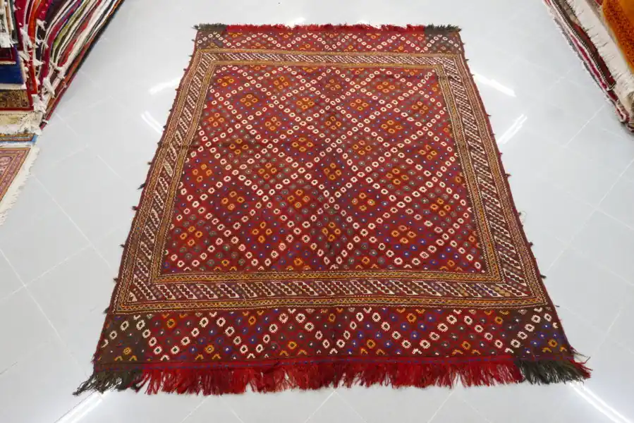Kilim Sumakh Persiano Gashgai Khamseh Arab Antico 240×180-N.986