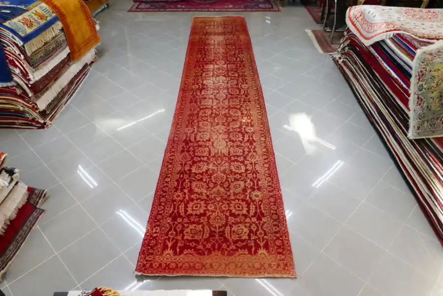 Passatoia Persiana Tabriz Fondo Rosso Vintage 510×97-N.14470