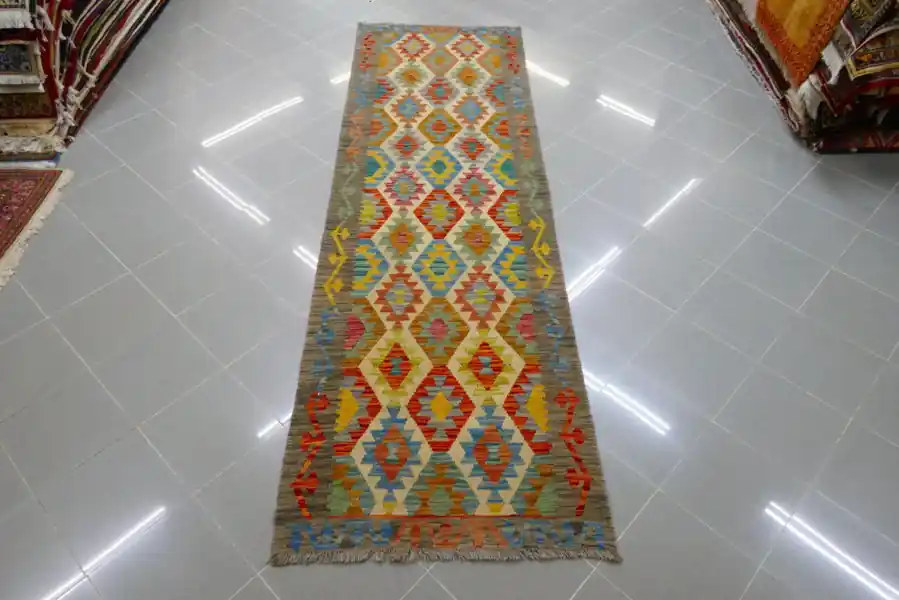 Passatoia Kilim Afghano 291×90-N.14450