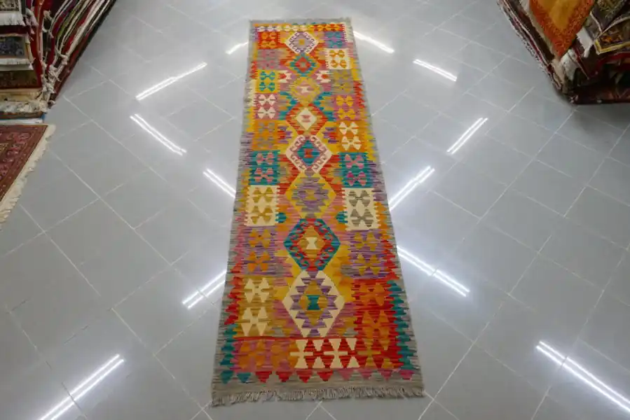 Passatoia Kilim Afghano 286×80-N.14452