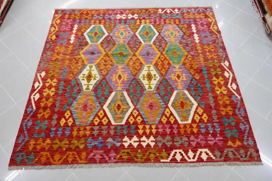 Kilim Afghano Quadrato 194×210-N.14447