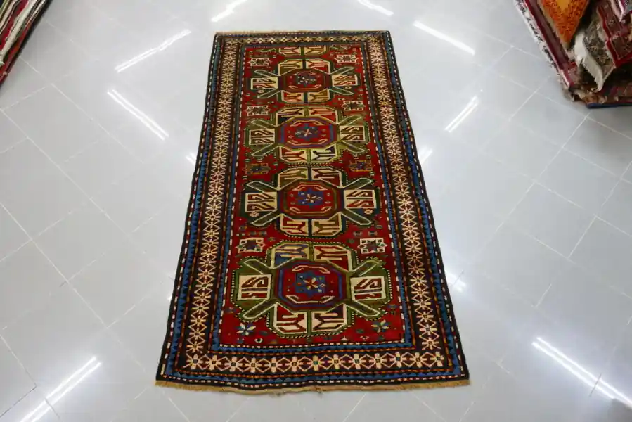 Tappeto Antico Karabagh Caucaso 222×115-N.14435