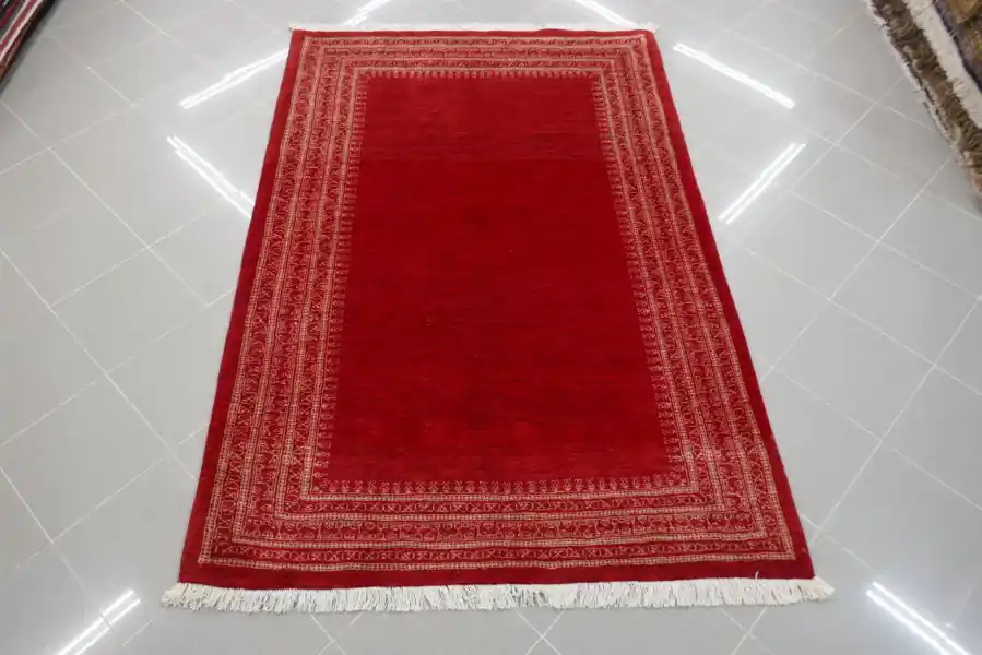 Tappeto Persiano Gabbeh Gashgai Kashkuli Fondo Rosso 202×136-N.14086