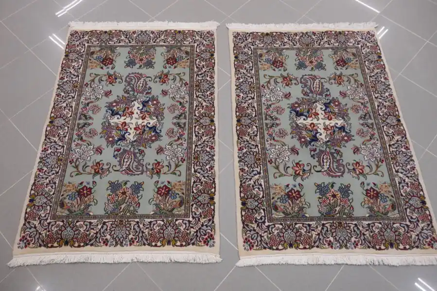Scendiletti Persiani Mud Color Verde Chiaro 2x120x81 N.14364-14365
