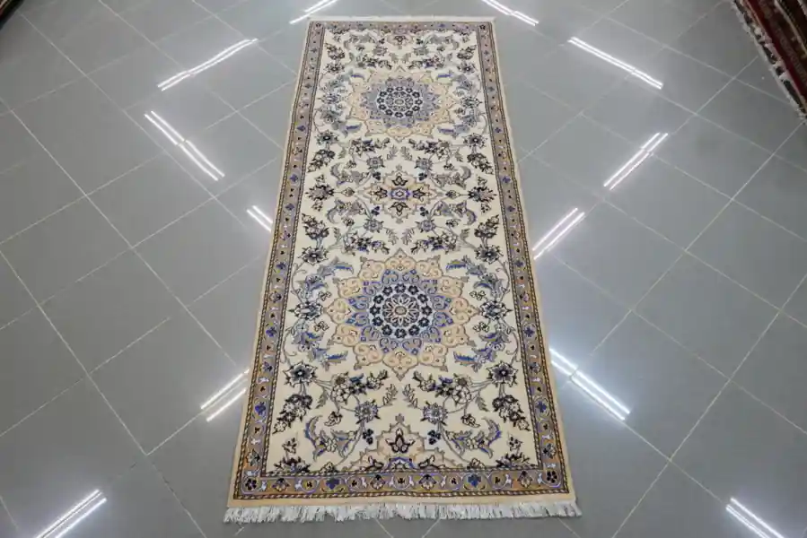 Passatoia Persiana Fondoletto Nain 9 Fili Color Avorio 200×82-N.14375
