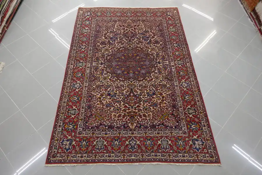 Antico Tappeto Isfahan Persia 210×143-N.11371