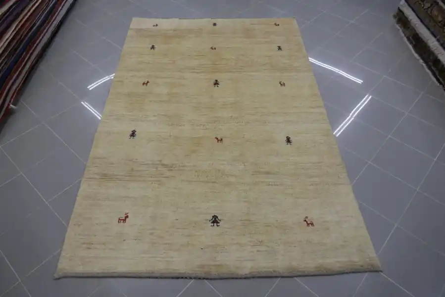 Tappeto Persiano Gabbeh Gashgai Fondo Avorio 243×159-N.14015