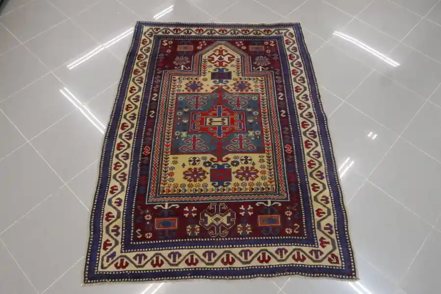 Tappeto Caucaso Antico Piccolo Kazak 140×106-N.14320