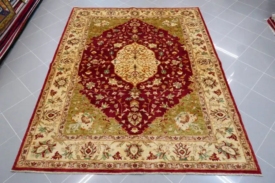 Tappeto Salotto Ziegler Extra Fondo Rosso 233×186-N.14314
