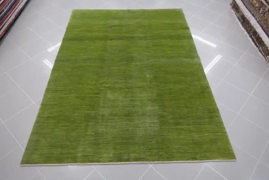 Tappeto Persiano Moderno Gabbeh Gashgai Fondo Verde 230×168-N.14003