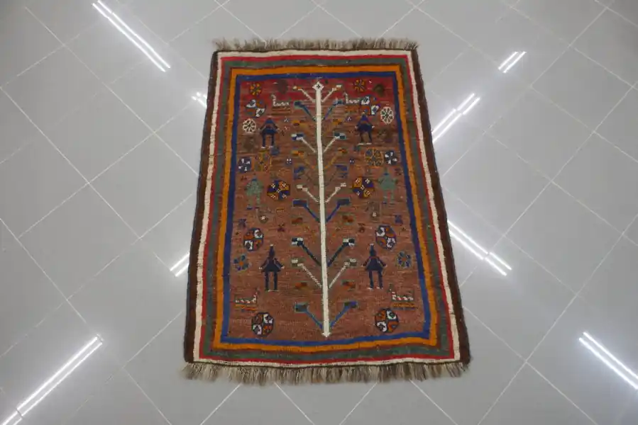 Antico Piccolo Gabbeh Persiano Gashgai 130×90-N.10494