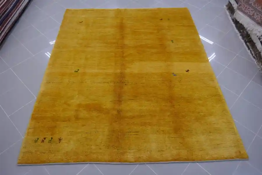 Tappeto Persiano Gabbeh Gashgai Fondo Giallo 236×195-N.14008