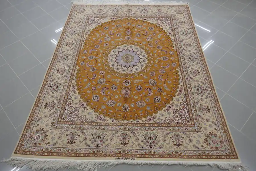Tappeto Persiano Isfahan Extrafine Misto Seta Firmato 247×196-N.12098