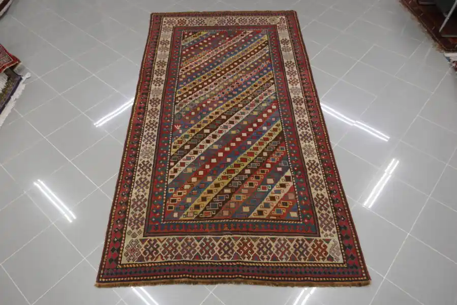 Antico Tappeto Caucaso Ghendje 251×140-N.13447