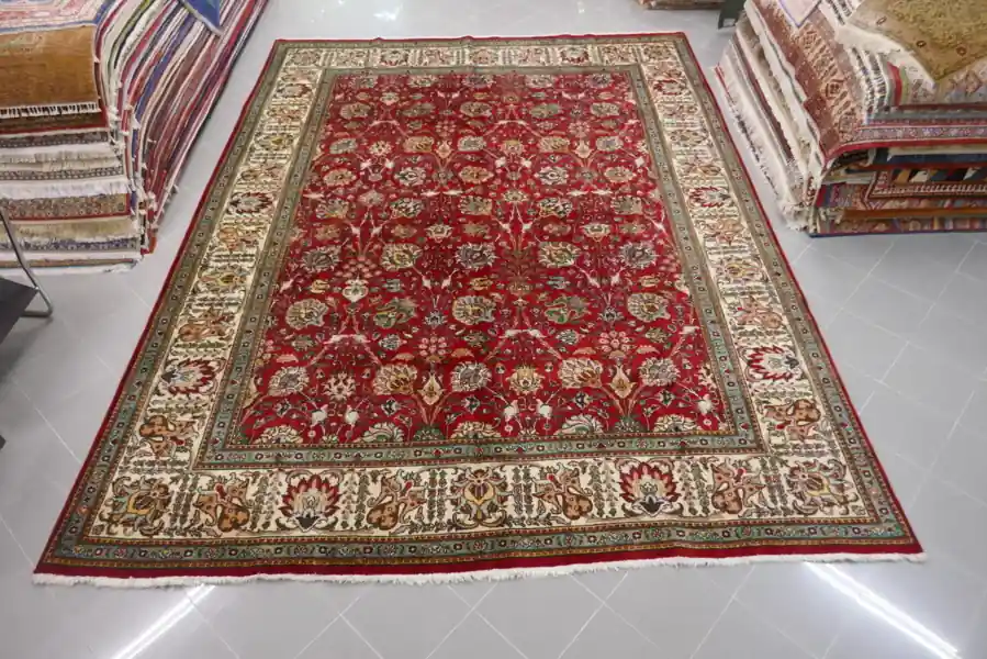 Tappeto Grande Tabriz Persia Firmato 394×304-N.14225