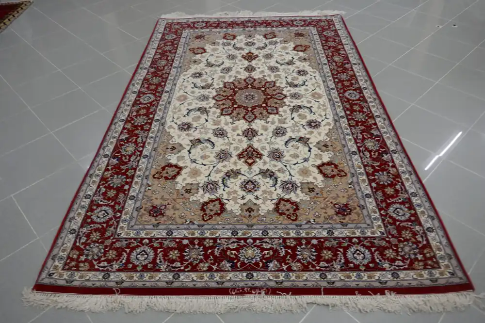 Tappeto Persiano Isfahan Misto Seta Firmato 230×150-N.12092