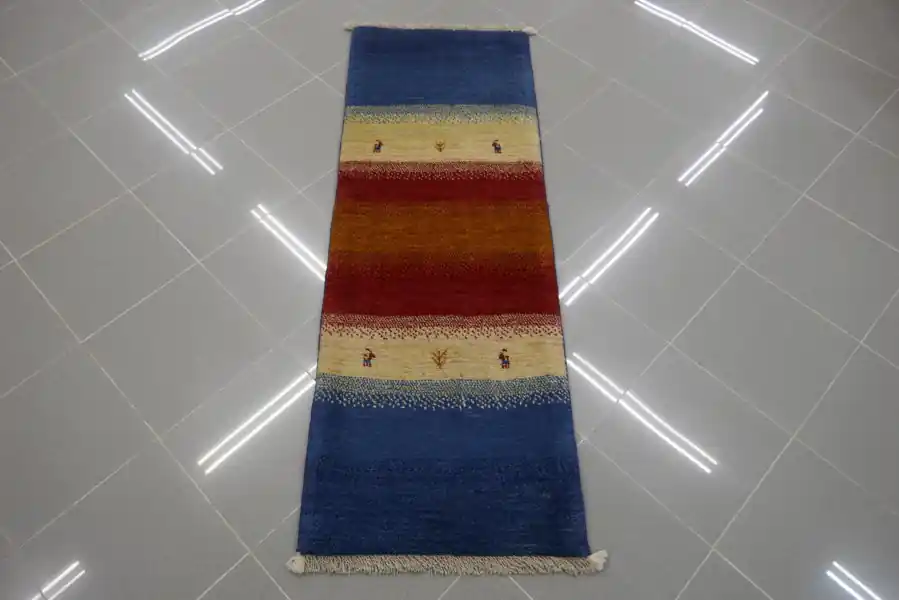 Tappeto Fondoletto Scendiletto Persiano Gabbeh Gashgai Multicolore 149×52-N.14061