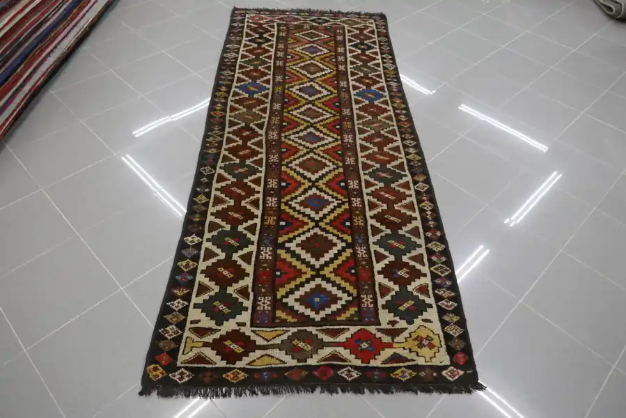 Antico Tappeto Passatoia Persiana Veramin 234×95-N.14140