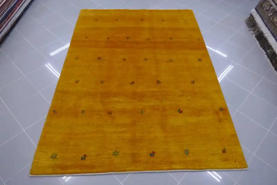 Tappeto Persiano Gabbeh Gashgai Fondo Giallo 234×167-N.14022