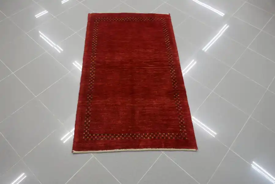Tappeto Persiano Gabbeh Gashgai Kashkuli Scendiletto Fondo Rosso 130×78-N.14095