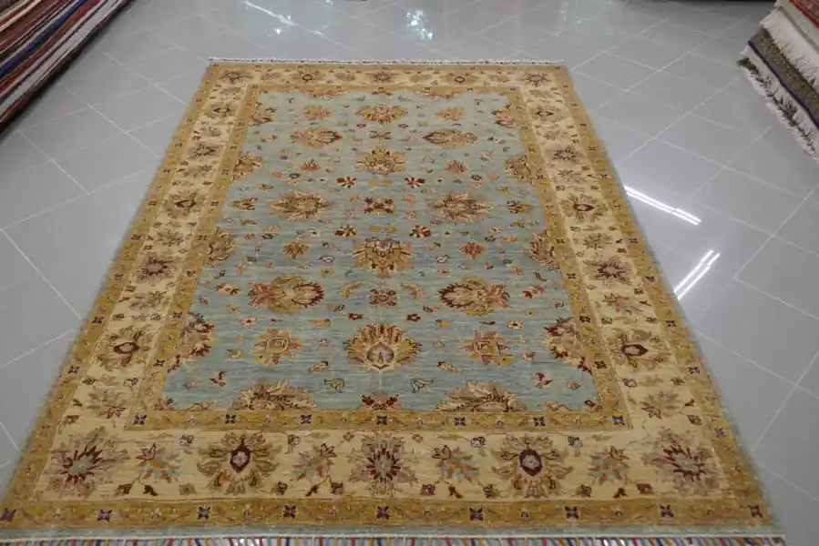 Tappeto Salotto Ziegler Extra Fondo Azzurro 236×175-N.13993