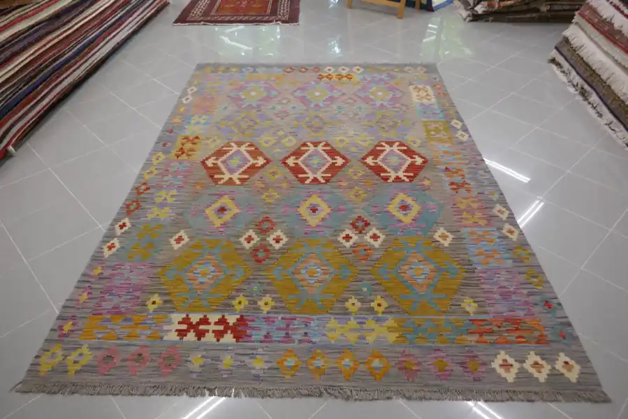 Kilim Afghano 245×172-N.13980