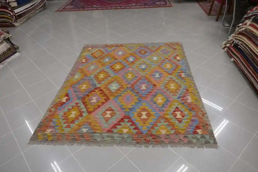 Kilim Afghano 190×158-N.13985