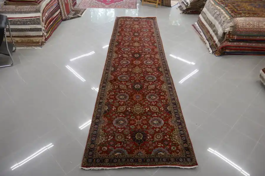 Passatoia Tabriz Fondo Rosso Persia 460×120-N.13330