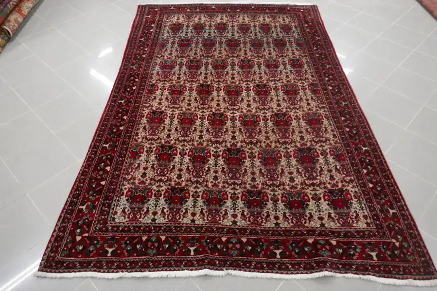 Tappeto Persiano Abadeh Fondo Avorio 252×167-N.10581