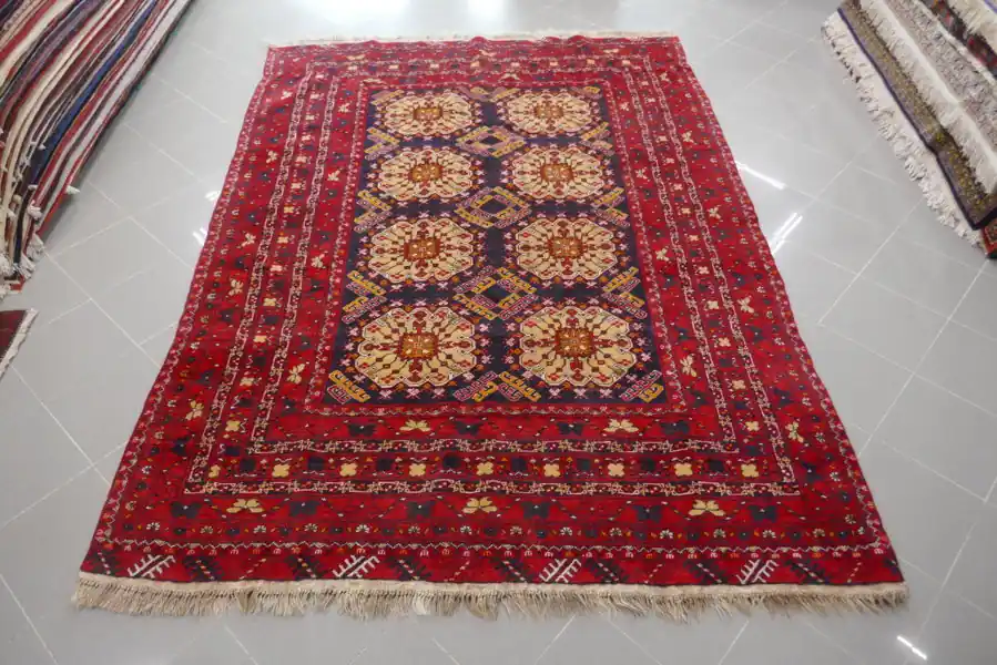Tappeto Afghano Bukhara Turcomanno 283×202-N.13946