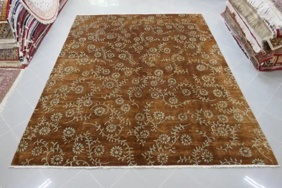 Tappeto Moderno da Salotto Fondo Marrone 309×249-N.12782