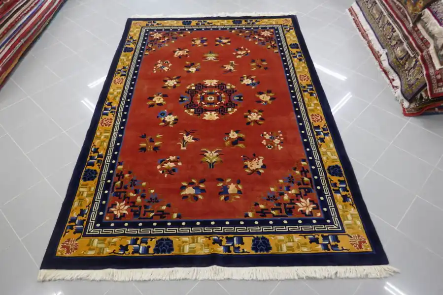 Tappeto Cinese Pechino Fondo Rosso 276×185-N.13756