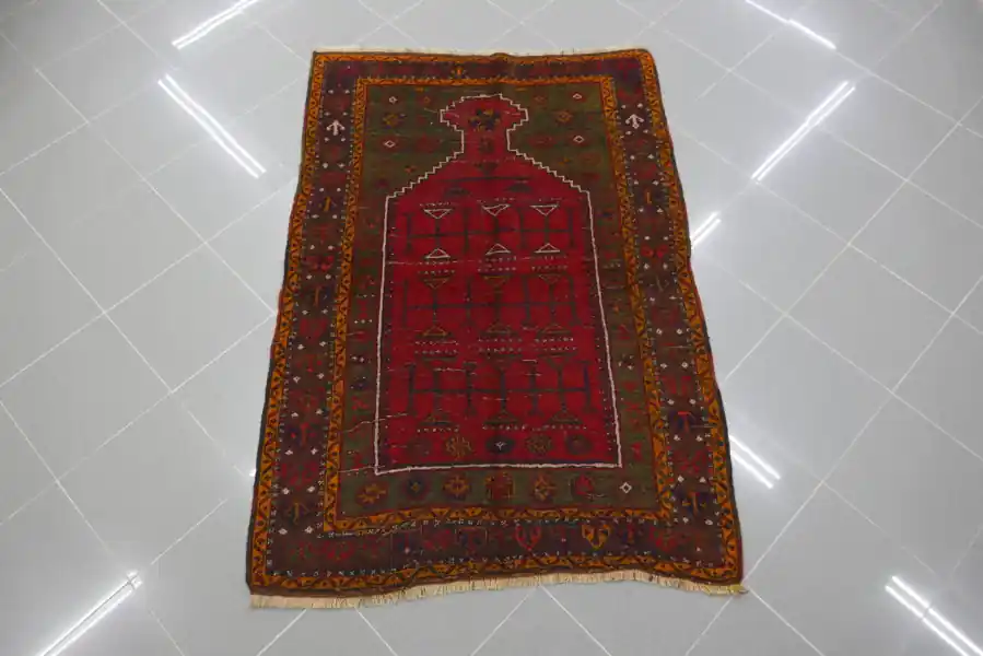 Tappeto Turco Yuruk Antico a Preghiera 154×108-N.13875