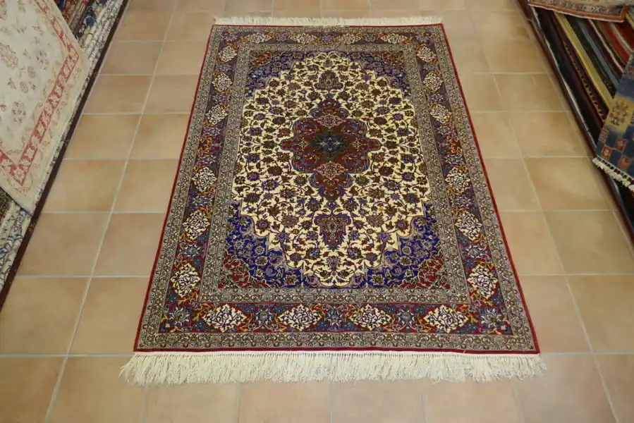 Tappeto Isfahan Extrafine Misto Seta Firmato 210X148-N.12137