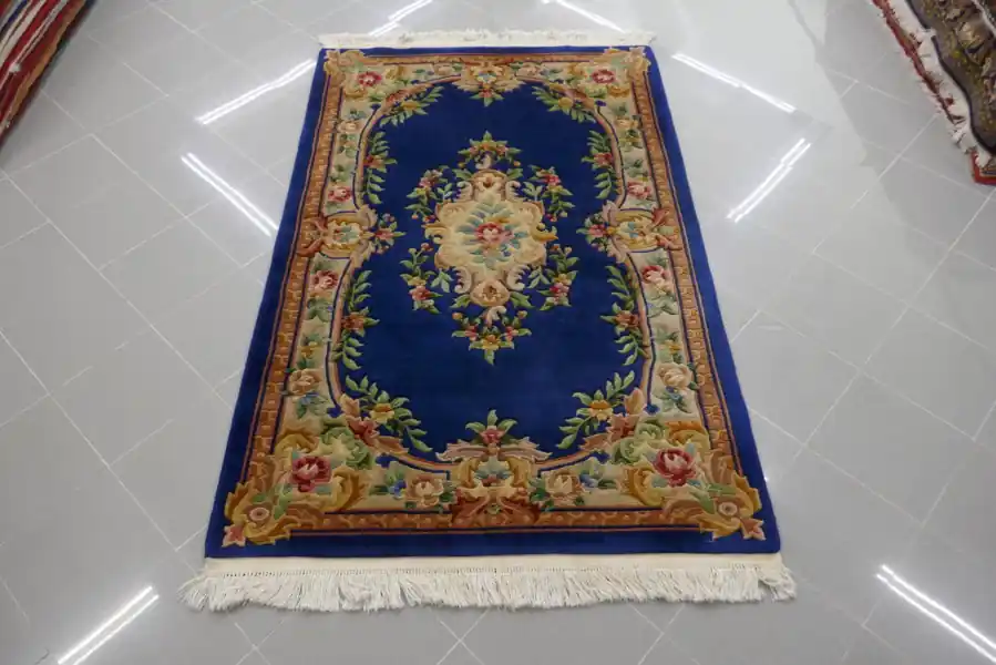 Tappeto Cinese Pechino Fondo Blu 199×130-N.13763