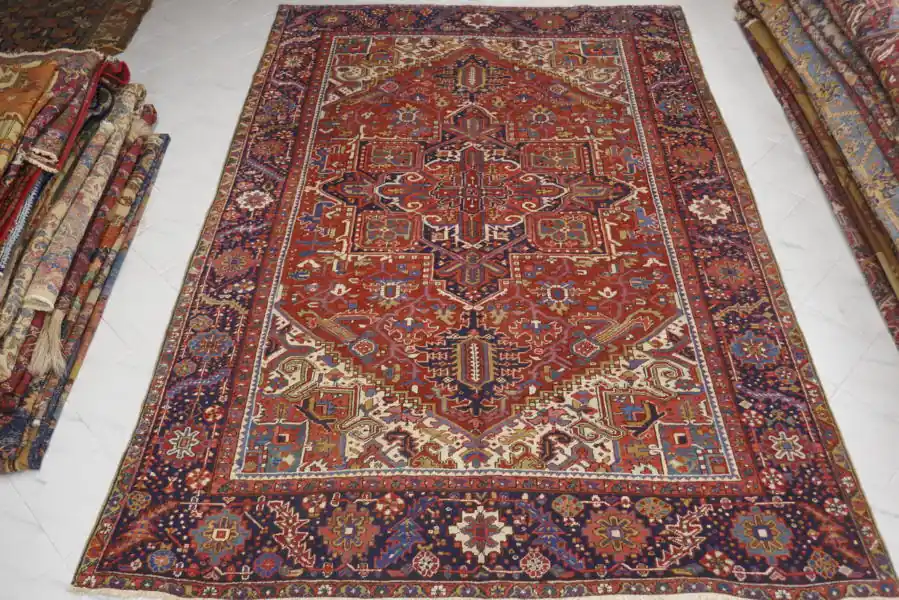 Antico Heriz Persia 368×260-N.12512
