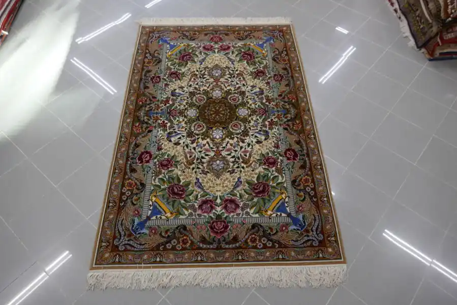 Tappeto Isfahan Extrafine Misto Seta Firmato 202×130-N.12066