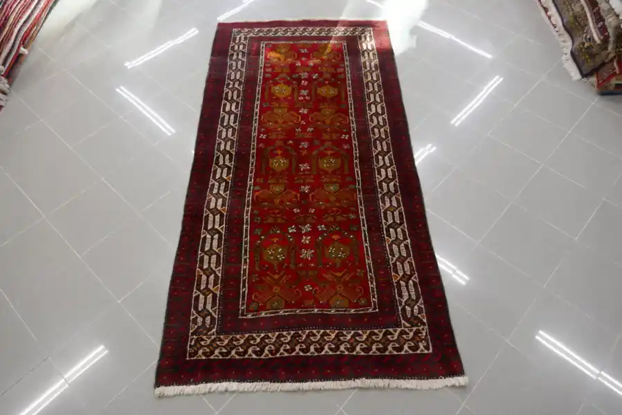 Tappeto Persiano Khorasan Fondo Rosso 226×110-N.13855