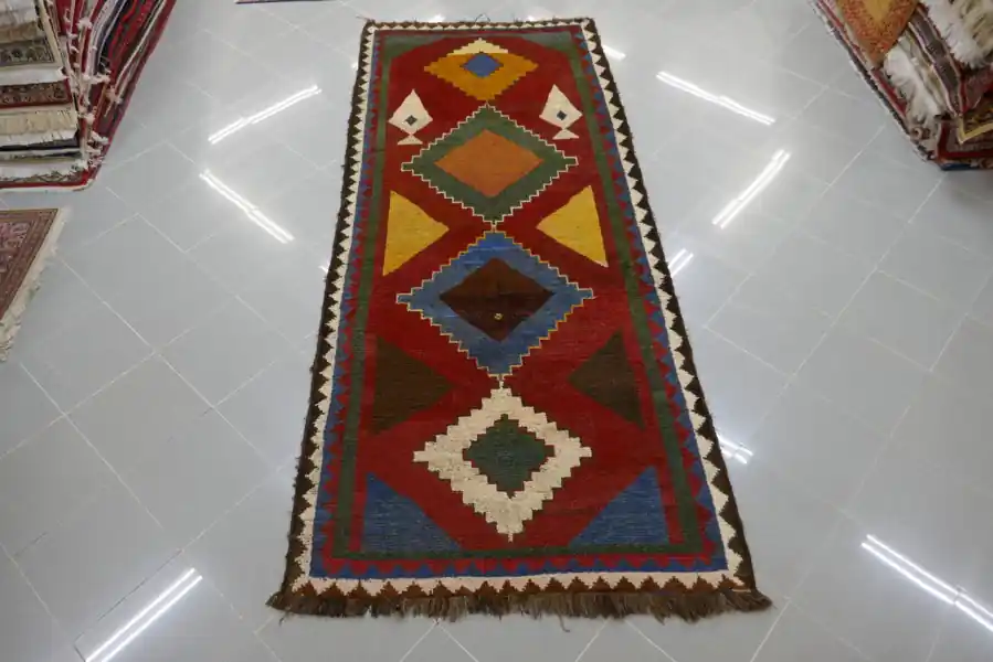 Gabbeh Persiano Bakhtiari Antico 270×114-N.11102