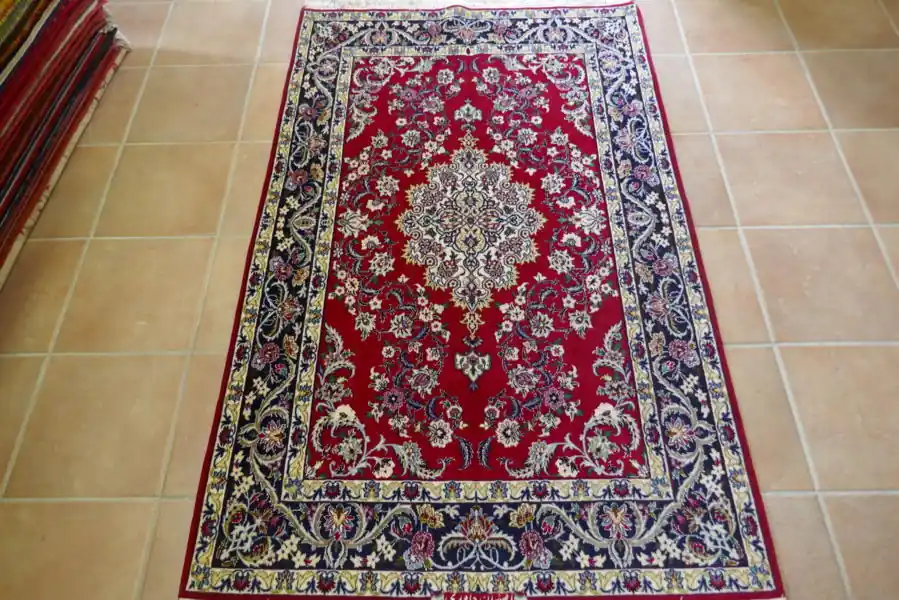 Tappeto Persiano Isfahan Misto Seta Firmato 173×111-N.12612