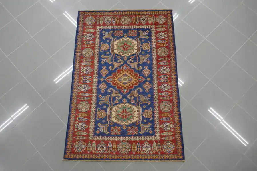 Tappeto Uzbek Kazak Extra Blu 144×98-N.12844