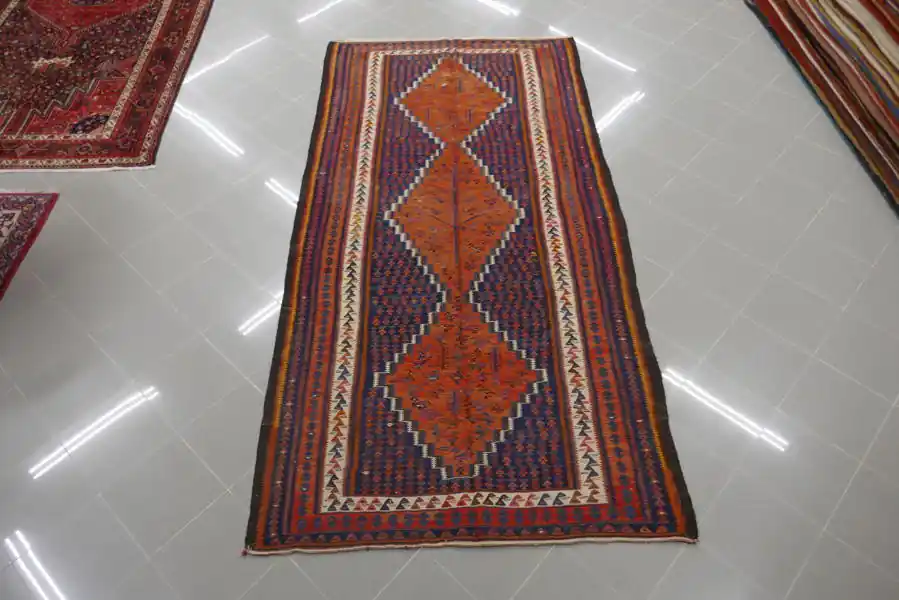 Kilim Persiano Harsin Curdo Antico 293×150-N.990