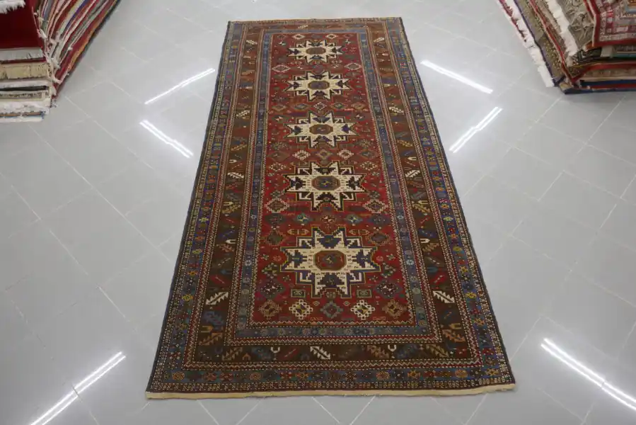Antico Tappeto Caucaso Lesghi 300×140-N.13720