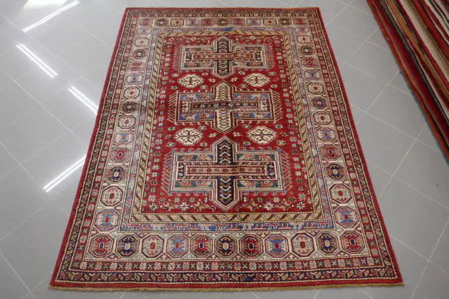 Tappeto Moderno Salotto Uzbek Kazak Extra 200×147-N.13200