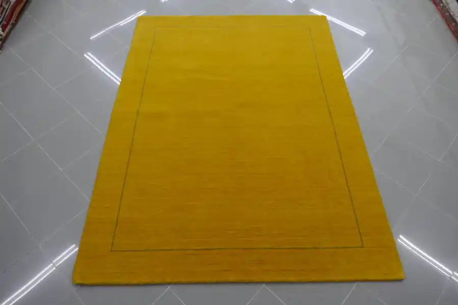 Tappeto Indiano Moderno Gabbeh Giallo 208×152-N.13644