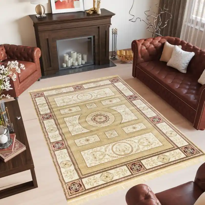 ZAFFIRO - Tappeto Classico Persiano Elegante Effetto Seta - 350 Giallo Oro