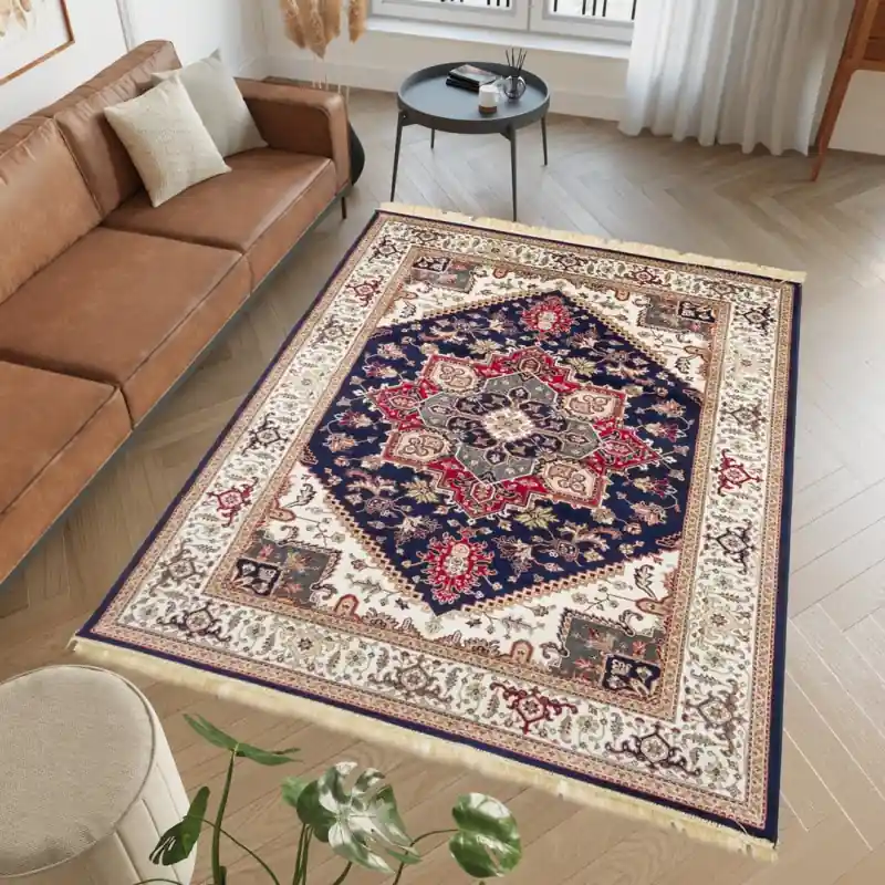 ZAFFIRO - Tappeto Classico Persiano Elegante Effetto Seta - 304 Blu