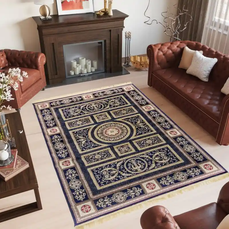 ZAFFIRO - Tappeto Classico Persiano Elegante Effetto Seta - 350 Giallo Blu