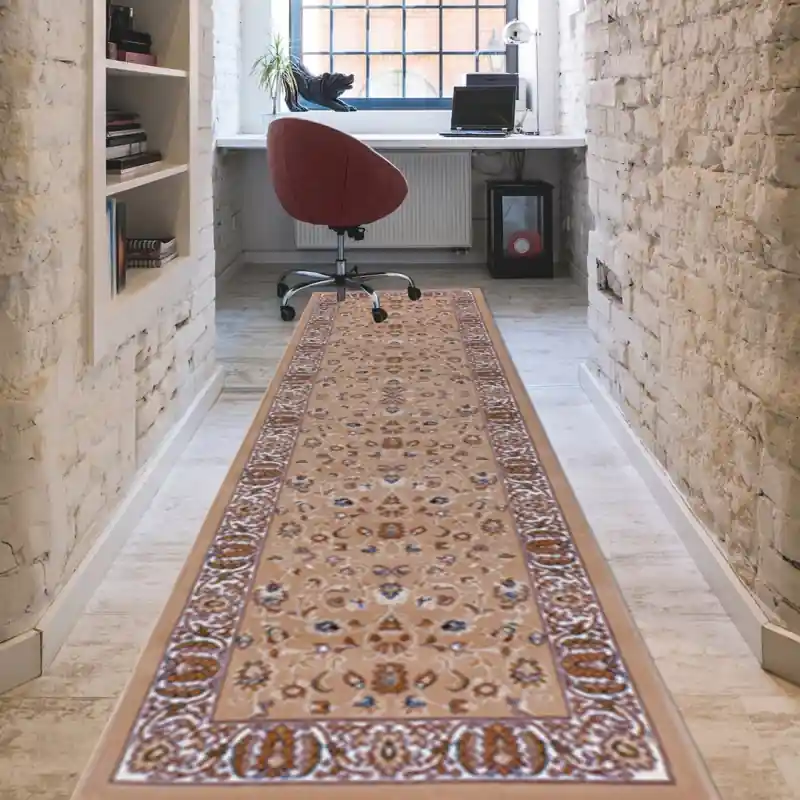 REGAL SHIRAZ - Tappeto Passatoia Corsia Classico Stile Persiano Fiori 2079 Beige